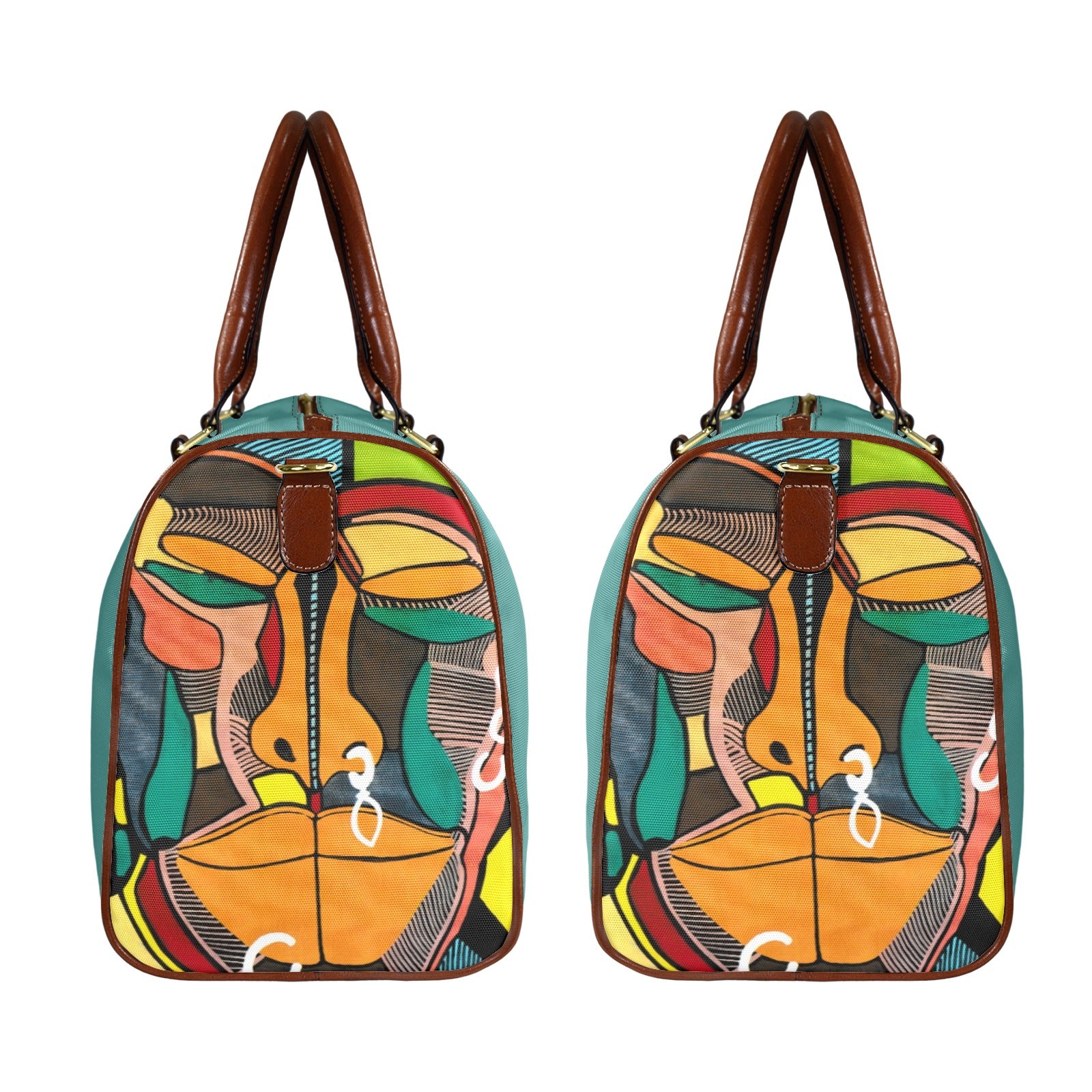 Amoredic Bemba Print Vegan Leather Duffie Bag