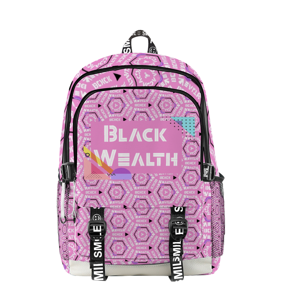 Amoredic Black Wealth School Bag 12" x 17" x 7" Backpack with Straps