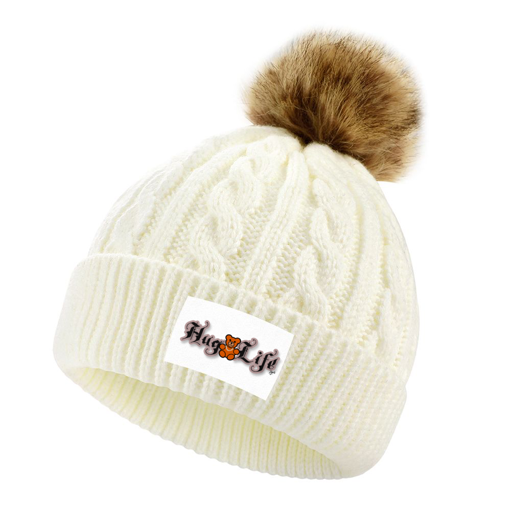 Amoredic Hug Life branded Baby Pompom Cap