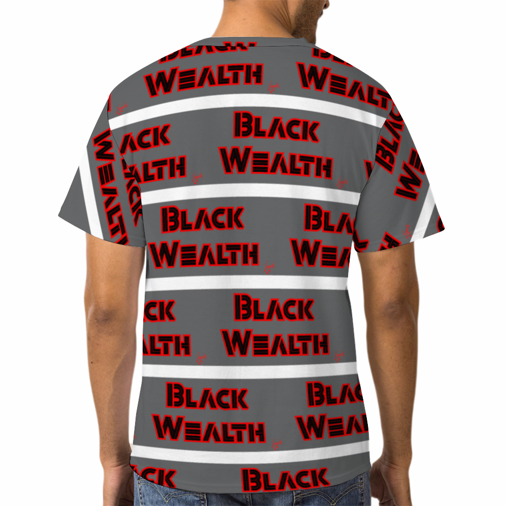 Black Wealth All Over Printed Tee