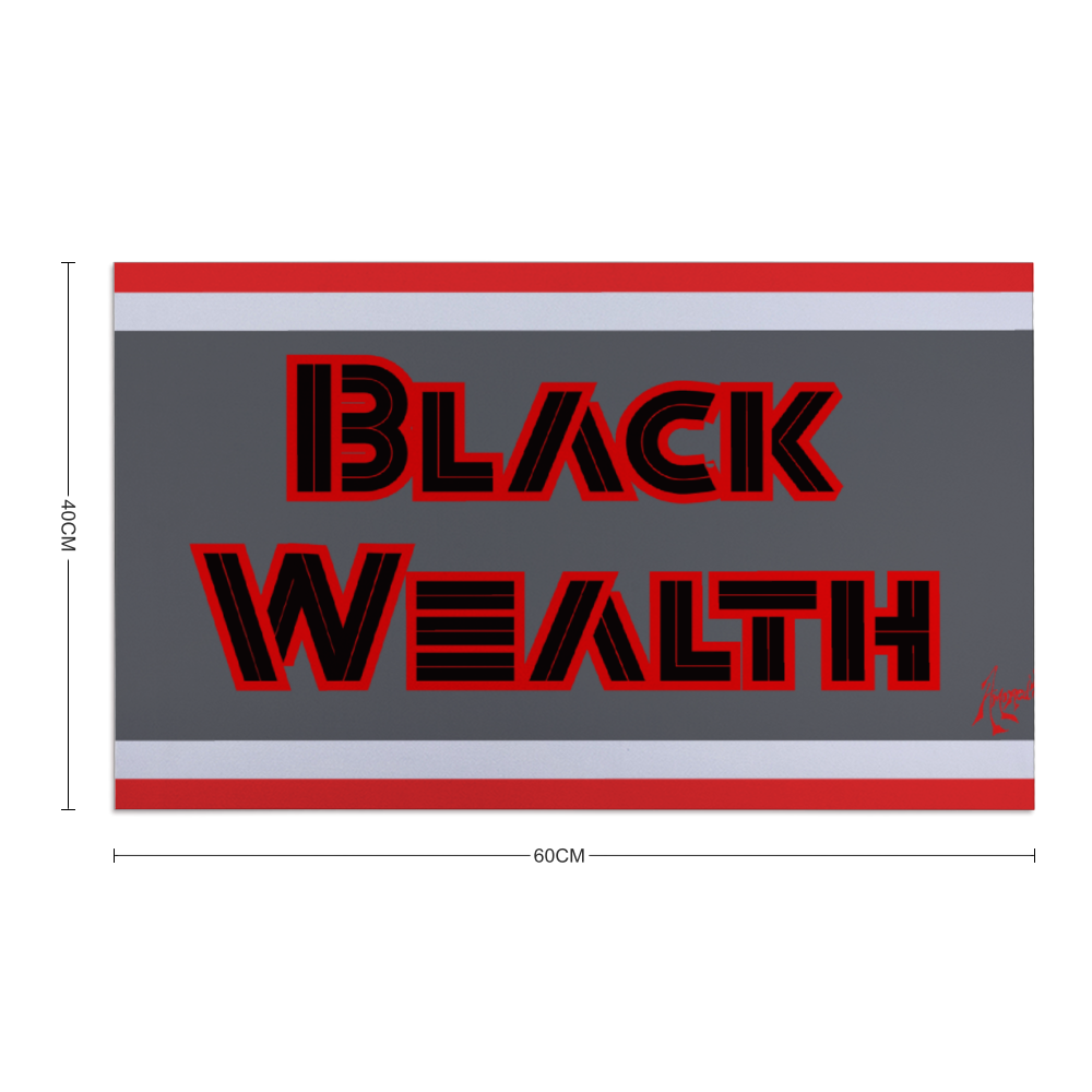 Amoredic Black Wealth Rubber Mat Carpet 16" x 24"