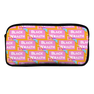 Black Wealth Pencil Case Stationery Pouch 8.7" x 4.7" x 2"