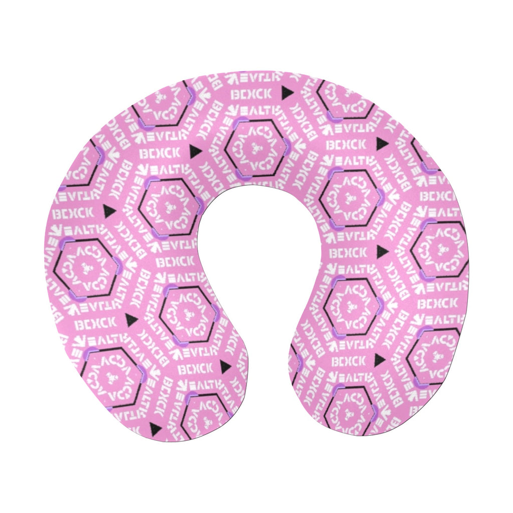 Black Wealth Neck Pillow Pink U-Shape Travel Pillow