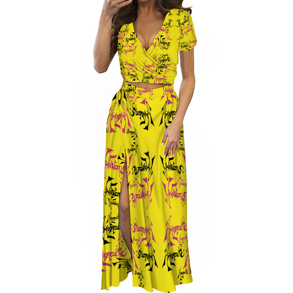 Amoredic Sassy print 2piece Long Skirt Set