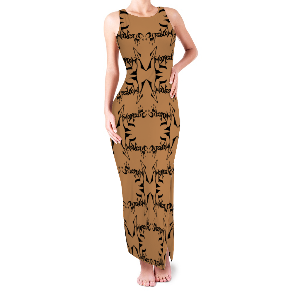 Amoredic Zoo Print Safari Split Long Dress