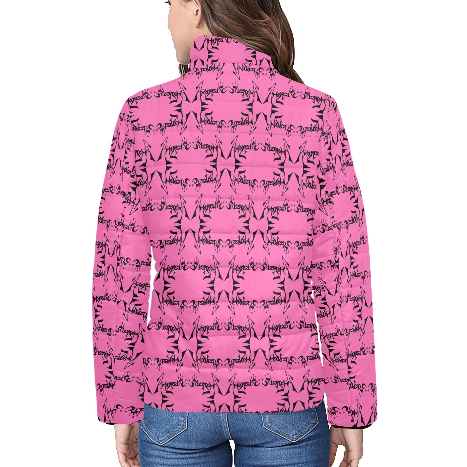 Mel custom pink Women's Stand Collar Padded Jacket