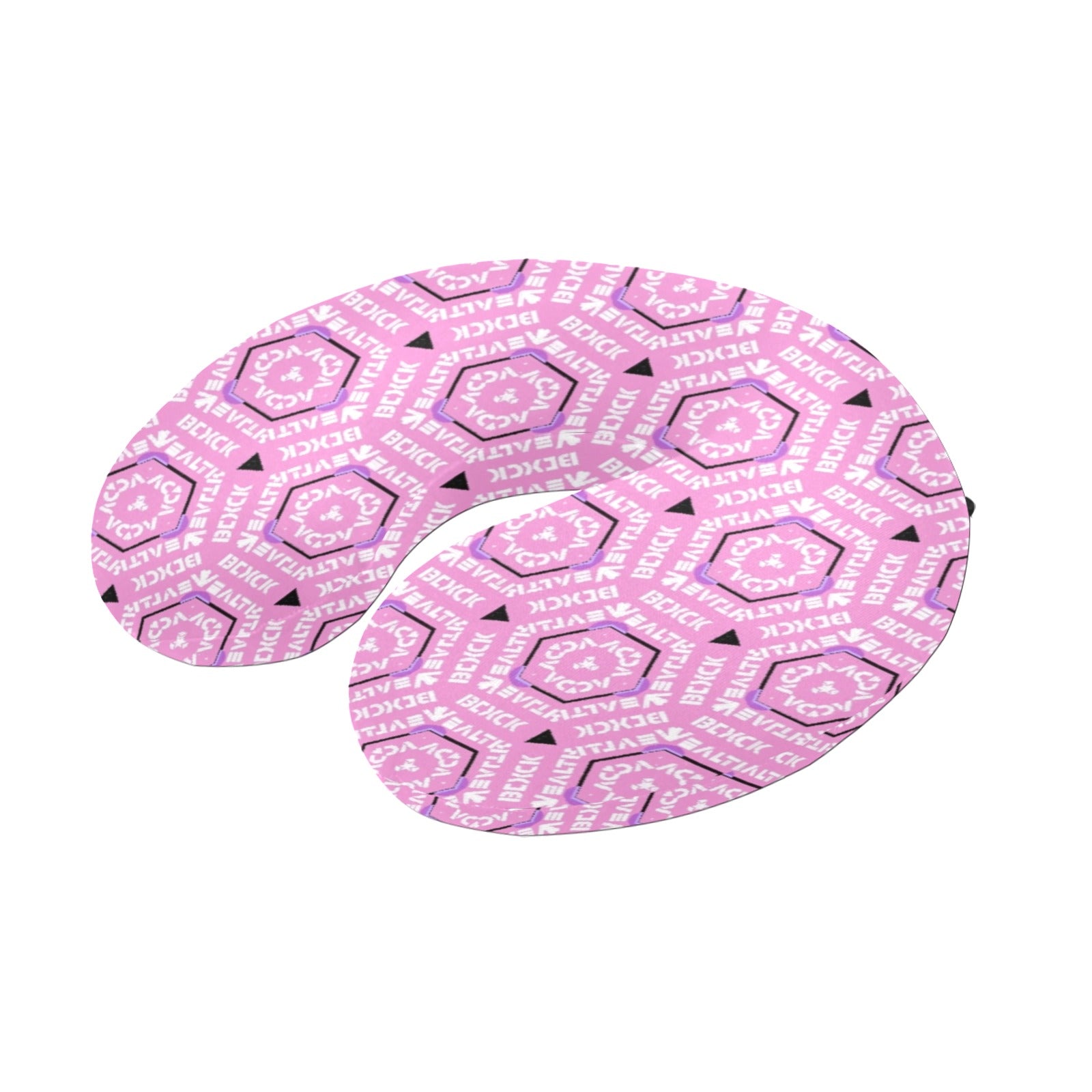 Black Wealth Neck Pillow Pink U-Shape Travel Pillow