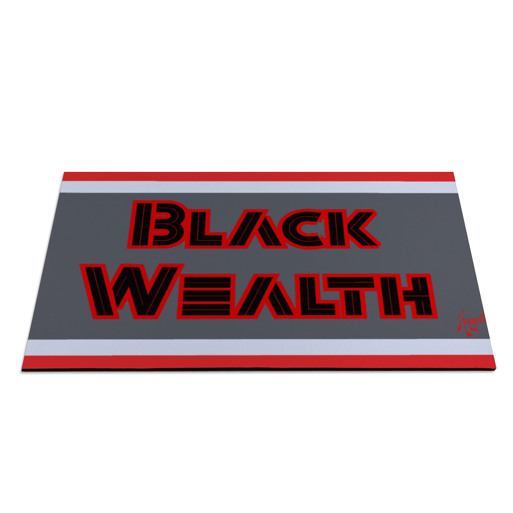 Amoredic Black Wealth Rubber Mat Carpet 16" x 24"