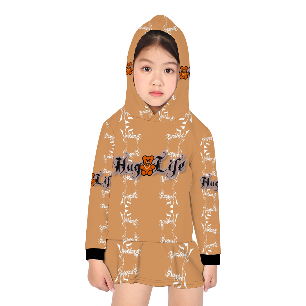 Hug Life by Amoredic  Long Sleeve One Piece Hooded Dress for Girls