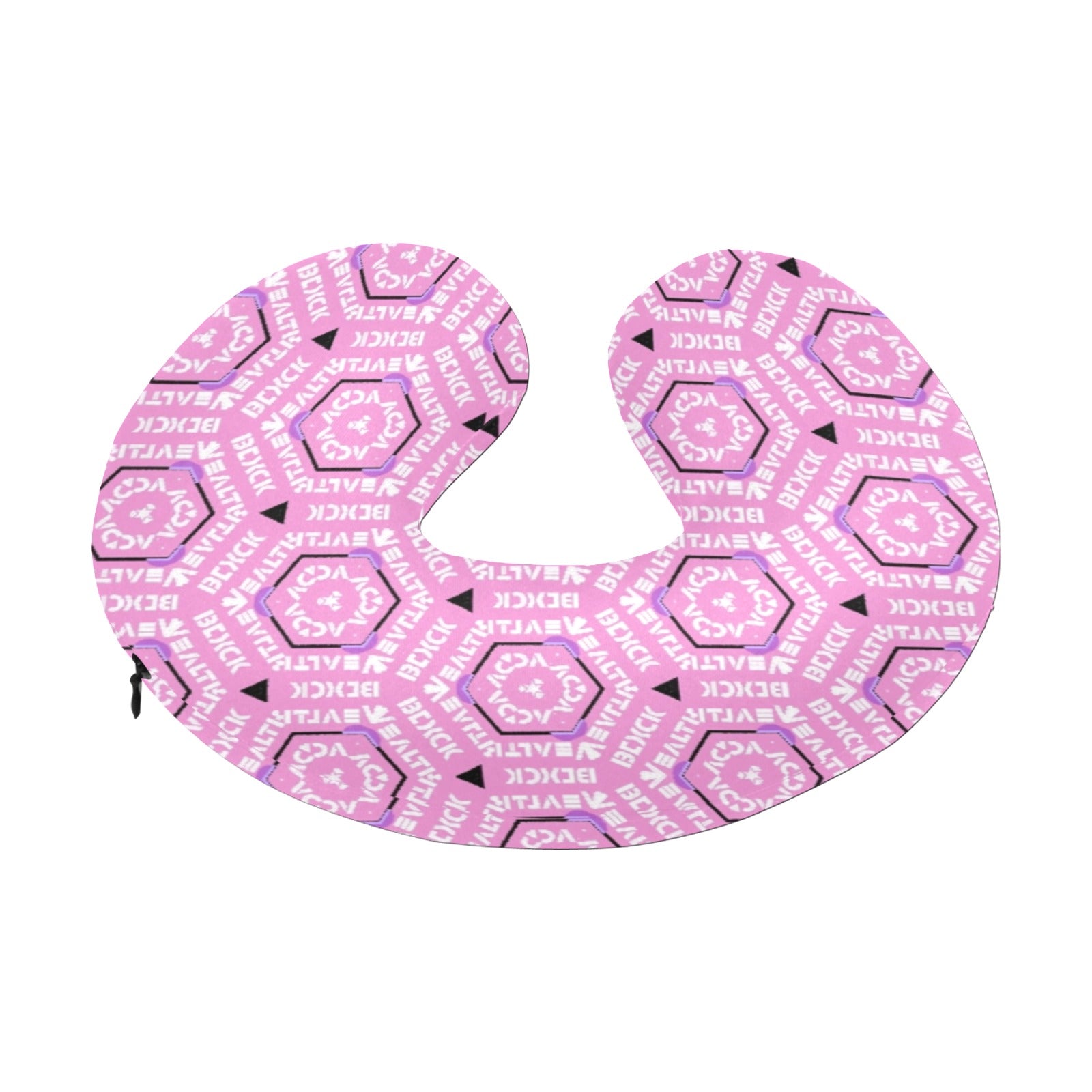 Black Wealth Neck Pillow Pink U-Shape Travel Pillow