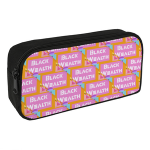 Black Wealth Pencil Case Stationery Pouch 8.7" x 4.7" x 2"