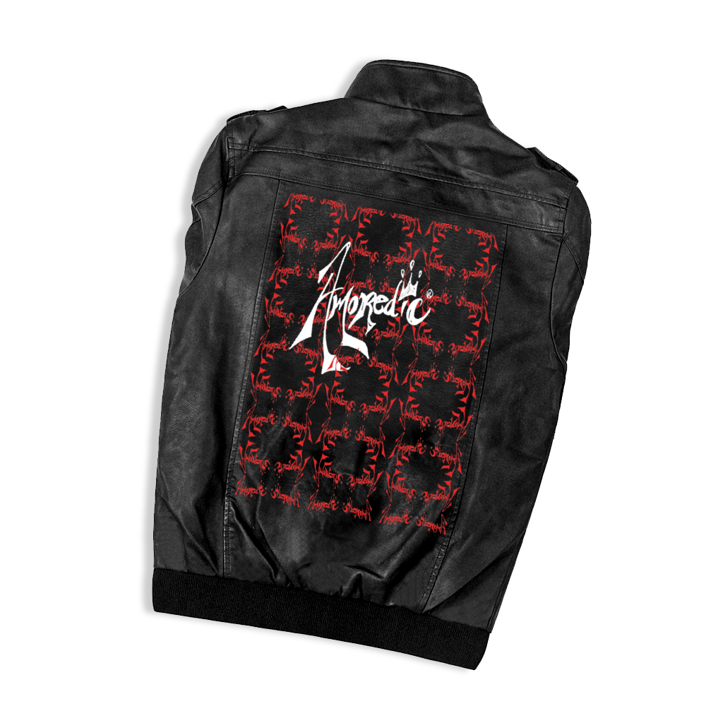 Amoredic Men's Slim Fit Vegan Leather Bomber Jacket