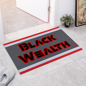 Amoredic Black Wealth Rubber Mat Carpet 16" x 24"