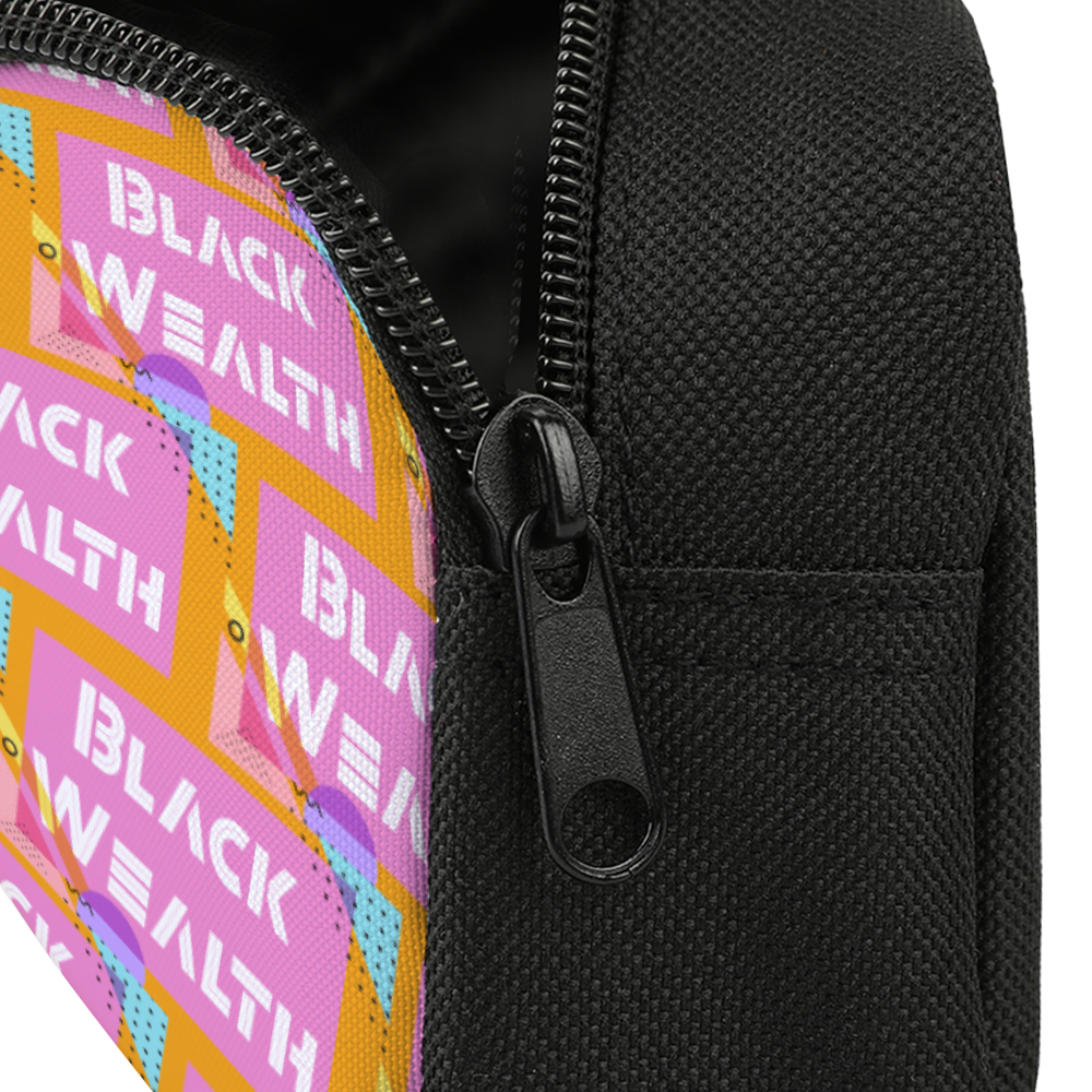 Black Wealth Pencil Case Stationery Pouch 8.7" x 4.7" x 2"