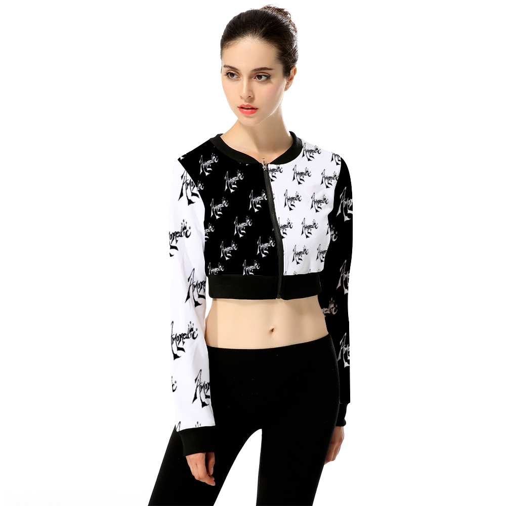 Amoredic Breaking News Crop Zipper Jacket