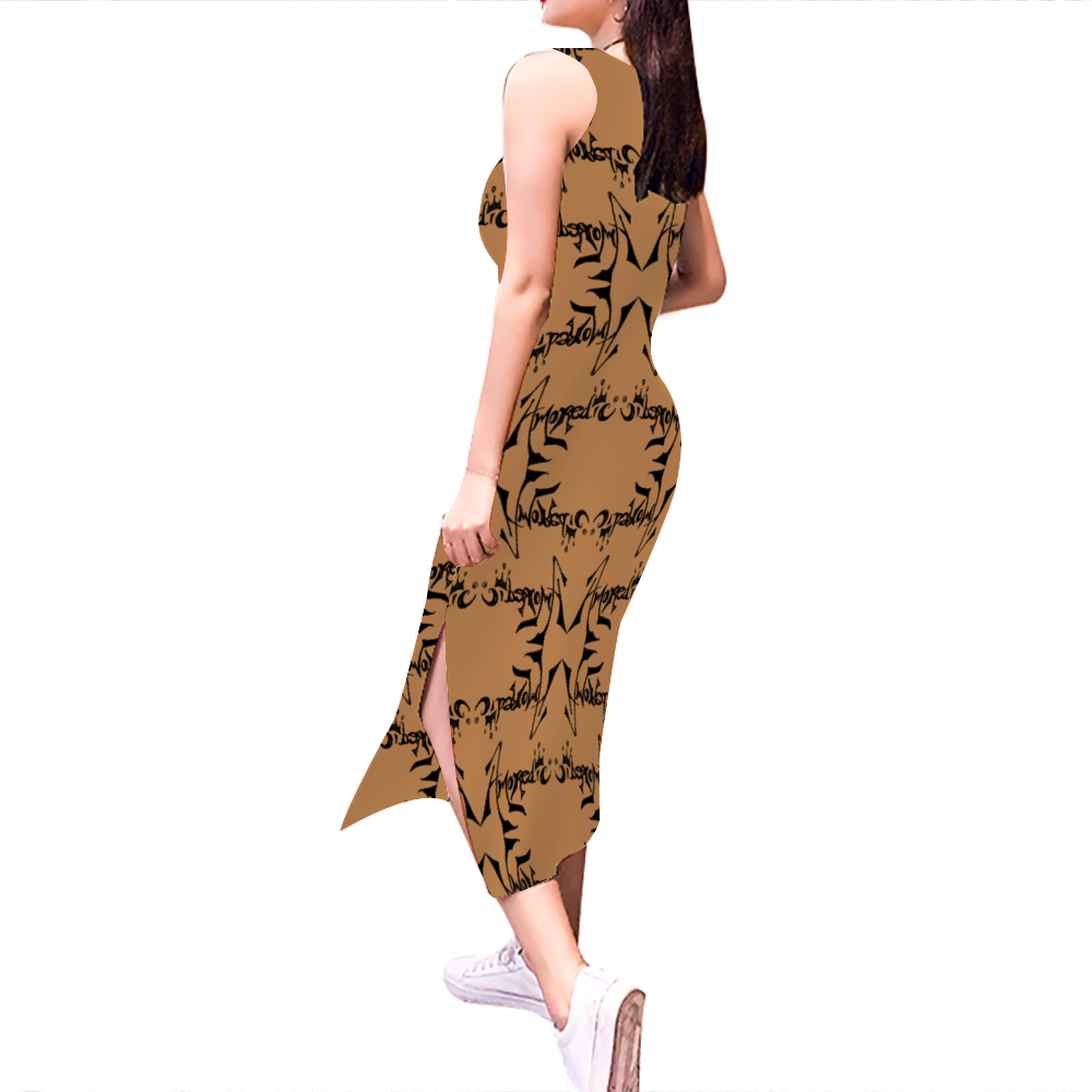 Amoredic Zoo Print Safari Split Long Dress