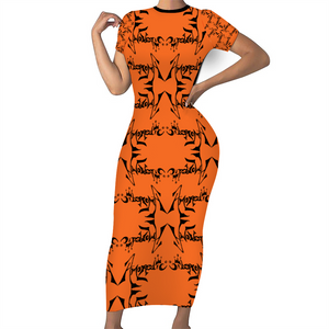 Amoredic Orange Long Bodycon Dress