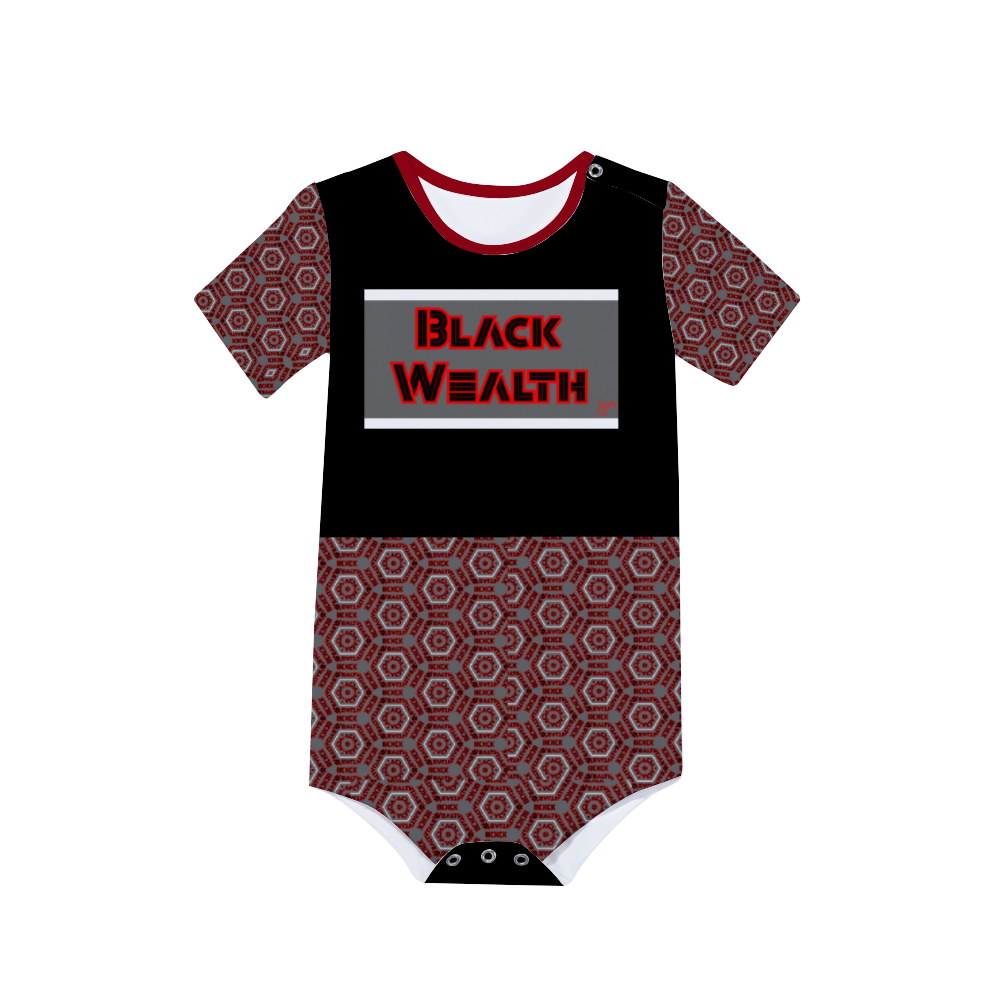 Black Wealth Short Sleeve Romper